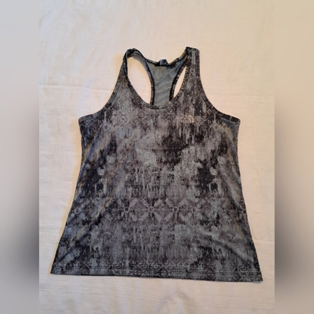 North Face women's Medium black & gray tank top, no bra EUC